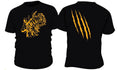 Black Tee with Golden Jag paw and claw marks