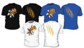 Collection of t-shirts with tiger designs on a white background